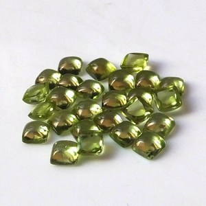 Péridot naturel de forme carrée, cabochon à dos plat, couleur verte, péridot de qualité, cabochon en pierre précieuse non montée, bijoux naturels faits à la main - Product Image 6