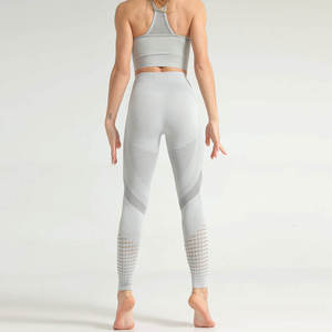 New Arrival Women's Solid High Waist Seamless Yoga Set Quick Dry Crop Top <b>Flare</b> <b>Leggings</b> Sports Bra Gym Workout - Product Image 6