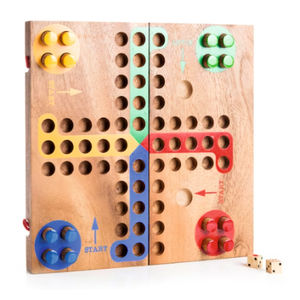 Jeu de société Ludo de luxe en bois, écologique, avec pions ronds, pour table, idéal pour les fêtes en famille, éducatif, jouets d'échecs volants pour enfants et adultes - Product Image 5