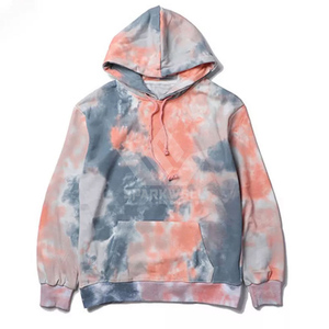 Sweat-shirt à capuche tie-dye pour homme, coupe classique, tricoté, style décontracté, printemps, gris, rose, bleu - Product Image 4