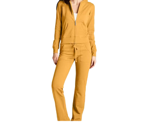 Premium Quality Two Piece Women's Fleece Tracksuit Set Full Sleeve Stand Collar Zipper Sweatshirt and Pants Solid Color Casual - Product Image 3