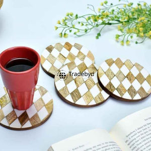 Sous-verre décoratif de luxe moderne fait main en os incrusté pour table basse, qualité supérieure, couleurs personnalisées par Tradebyd - Product Image 3