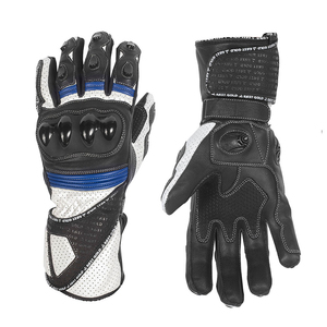 Guantes de Ciclismo para Hombre, Completos, Ligeros, de Poliéster, Compatibles con Pantalla Táctil, Transpirables, con Cierre de Velcro, en Blanco, Negro y Azul - Product Image 6