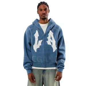 Sudaderas con Capucha para Hombre, Cálidas para Invierno, la Mejor Opción, Gruesas, con Cierre, Venta al por Mayor, Proveedor OEM/ODM, Sudadera con Capucha Completa con Apliques - Product Image 1