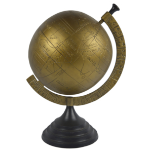 Globo Terráqueo de Diseño para Escritorio, Ideal para Mapa del Mundo de Sobremesa, con Acabado Pintado en Negro y Base para Globo - Product Image 1