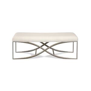 ม้านั่งออตโตมันเหล็กหุ้มโฟมและผ้า ดีไซน์ทันสมัย เหมาะสำหรับห้องนั่งเล่น รูปทรงสี่เหลี่ยมผืนผ้า - Product Image 2