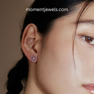 Dainty Lace 925 Sterling <b>Silver</b> <b>Stud</b> Earrings Platinum Plated Sparkling Zircon Bridal Minimalist Jewelry - Product Image 3