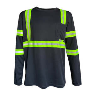 Oferta Especial: Diseño de Logotipo Personalizado, Camiseta de Seguridad de Manga Larga de Alta Visibilidad Reflectante ANSI Clase 1, Impermeable, de Poliéster y Seda - Product Image 5