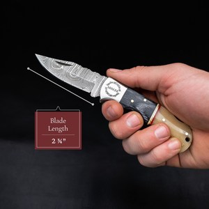 UA Supplies OEM ODM Available Industrial Grade Hunting Hot Selling Damascus Steel Straight <b>Drop</b> Point <b>Back</b> Lock Folding Knife - Product Image 6
