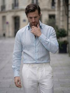 <b>Men's</b> <b>Hawaiian</b> Cotton and Linen Breathable Casual Long Sleeved <b>Shirt</b> Trendy for Spring and Autumn Fashion - Product Image 3
