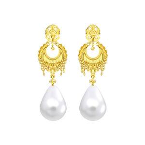 Pendientes Colgantes de Perlas y Turquesa en Forma de Gota de Agua, de Cobre y Aleación - 11058820GL - Product Image 2
