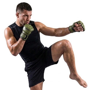 Adjustable for Closure Half Finger MMA Gloves Breathable PU Leather Unisex Martial Arts Boxing Gym Fitness Training - Product Image 1