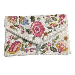 Or blanc ivoire perlé sequin pochette sac à main enveloppe sac à main parfait pour les femmes et les filles - Product Image 4