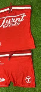 Streetwear Sublimation Design Bra and Shorts Set Breathable Stretch Spandex Women 2 Piece Shorts Set - Product Image 2