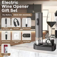 Offre Spéciale : Coffret Cadeau Ouvre-Bouteille Électrique 4-en-1 à Piles avec Verseur, Aérateur, Bouchon à Vide et Base de Rangement, Coupe-Capsule