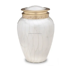 Urnes de crémation en forme de cœur pour cendres Urnes de crémation blanches royales bon marché Urnes de crémation en laiton Funérailles d'Inde - Product Image 2