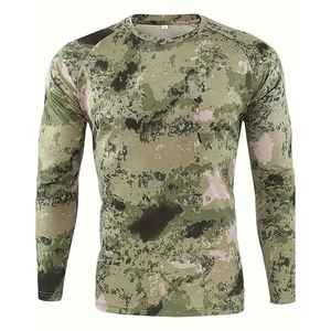Custom <b>Animal</b> Camo Hunting Shirt for Men Summer Breathable <b>Canvas</b> Embossed Printed Short Sleeve Outdoor Hunting - Product Image 1