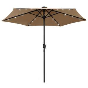 Parasol de jardin pliable en tissu polyester taupe 106,3 pouces, parasol solaire - Product Image 1