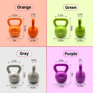 Set de Kettlebells Recubiertos de Vinilo de 10 lb para Mujeres, Entrenamiento de Fuerza en Casa, Pesas para Ejercicio en Casa - Product Image 2