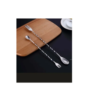 Cuillère à cocktail en laiton de qualité supérieure, manche long torsadé, cuillère à mélanger pour bar, 32 cm, cuillère de bar en acier inoxydable - Product Image 6
