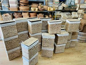 Cesta de almacenamiento ecológica de bambú y ratán para uso doméstico - Product Image 3