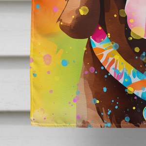 Bandera de Casa de poliéster Multicolor grande para Chocolate Labrador Hippie Dawg manga de porche poste decorativo patio Banner colgante de pared - Product Image 4