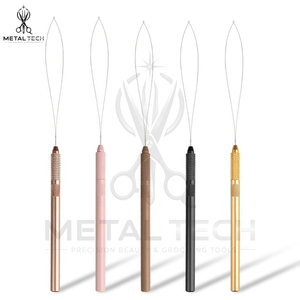 Wholesale Multi Color Metal Handle Hair Extension Loop <b>Needle</b> Micro Links Wire <b>Threader</b> Pulling Hook Set Salon Beauty Tool - Product Image 2