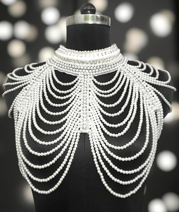 Collier de perles de verre, magnifique couleur blanche, design attrayant, fonctionnel, aux meilleurs prix - Product Image 6