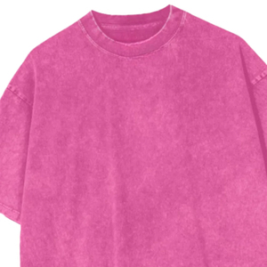 Camiseta Rosa Vintage con Lavado Ácido para Hombre, Estilo Oversize, Streetwear, Algodón Pesado, Logotipo Personalizado, Camiseta Lavada, Ropa al por Mayor de Fábrica OEM - Product Image 5