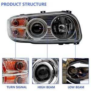 Paires de phares halogènes/xénon pour Peterbilt 388 389 2008-2018, côté gauche/conducteur et côté droit/passager - Product Image 3