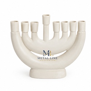 Ménorah en résine à motif marbré, 9 branches, pour Hanouka, décoration de maison, cadeau Judaica, directement de l'usine - Product Image 3