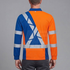 เสื้อโปโลแขนยาวแบบกำหนดเองสำหรับผู้ชาย เสื้อเชิ้ตยูนิฟอร์มสำหรับงานมืออาชีพ เสื้อคอปกสำหรับพนักงานบริษัทและชุดทำงาน - Product Image 4