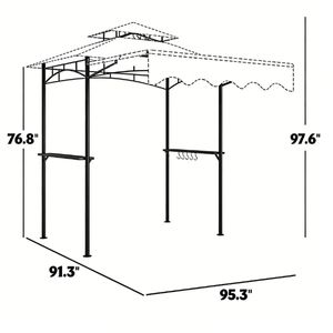 Padiglione per Barbecue da Esterno Grigio Scuro per Intrattenimento all'Aperto - Product Image 6