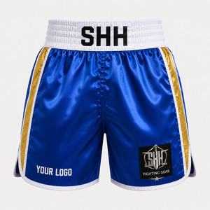 กางเกง MMA แบบสั่งทำพิเศษสำหรับผู้ชาย ผ้าโพลีเอสเตอร์ผสมสแปนเด็กซ์ กางเกงชกมวยแห้งเร็ว น้ำหนักเบา ยืดหยุ่น เหมาะสำหรับฝึกซ้อม MMA มวยไทย - Product Image 3