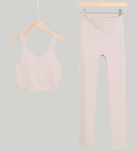 Soutien-gorge de yoga sportif 2 pièces pour femme en polyester/coton, sans coutures, coupe-vent, respirant, léger, extensible dans quatre directions, taille élastique - Product Image 5