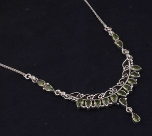 Colgante de peridoto hecho a mano en plata de ley 925, elegante colgante de joyería, regalo para mujer, cumpleaños - Product Image 5