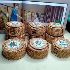 Posavasos de Bambú y Ratán Natural, Hechos a Mano, Ecológicos, Decoración de Mesa para Café y Té, Venta al Por Mayor, Hechos en Vietnam - Product Image 4