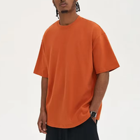 T-shirt vintage streetwear surdimensionné en coton 100 % délavé à l'acide, tendance 2026, écologique, avec impression de logo personnalisé et broderie