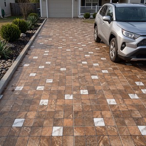 Carreaux de sol vitrifiés robustes 400x400mm 12mm, finition perforée, antidérapants pour extérieur, allées, jardins, couleurs 1516 - Product Image 2