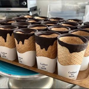 HOT SELLING Edible <b>Waffle</b> Cup Eco Friendly Wafer <b>Cone</b> Cup For Cereal Drink And Dessert Shop From Vietnam Sustainable Zero Waste - Product Image 6