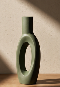 Jarrón Decorativo de Metal Verde de Lujo, Moderno, con Textura Hueca Orgánica, para Flores, para Hogar, Oficina, Vestíbulo, Diseño de Interiores - Product Image 5