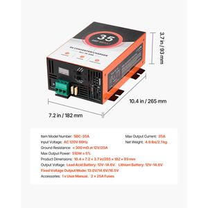 Convertidor de Energía Inteligente para RV de 35 Amperios con Cargador de Batería, 110V AC, 12V DC, 4 Etapas, Rango de Operación de 13V y 16.5V para Sistemas Eléctricos de RV - Product Image 4