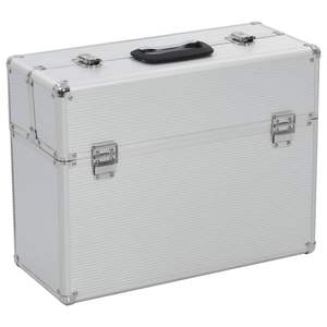 Caja de Herramientas de Aluminio Plateado de 18.5"x14.2"x7.9" - Product Image 1