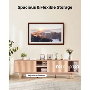 Mobile TV Boho con Ripiani Regolabili e Spazio Aperto, Consolle Multimediale da 59 Pollici, Capacità di Carico 350 Libbre - Product Image 4