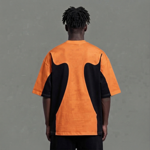 Camiseta de hombre con logo frontal, estilo urbano, transpirable, con bloques de color, manga corta, ribete en contraste, cuello redondo, informal, de algodón, talla Regular - Product Image 2