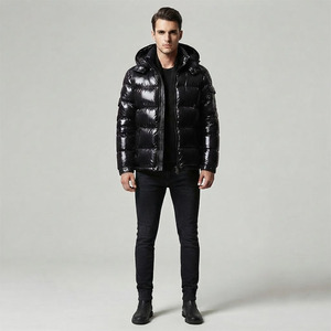 OEM Custom Logo <b>Men's</b> Waterproof <b>Down</b> <b>Filled</b> Puffer <b>Jacket</b> with Nylon Shell Standard Thickness Internal Strap-Winter Casual - Product Image 3