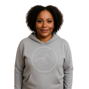 Sudadera con Capucha Gris para Mujer, con Logotipo Redondo Transparente y Brillante, Informal, de Manga Larga, para Uso Diario, Ropa Cómoda para el Estilo de Vida - Product Image 1