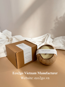 Vietnamese Eco-Friendly Coconut Shell <b>Candle</b> Bowl Home Decoration with Free Laser Engraving for Valentine's Day Made in Vietnam - Product Image 1