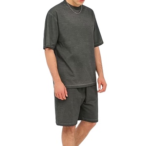 Fabricante de Conjuntos de Verano Personalizados para Hombre, 2 Piezas, Pantalones Cortos Cargo de Algodón y Camiseta, OEM, Marca Privada, Venta al Por Mayor - Product Image 1