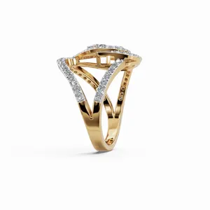 Anillo de Diamantes Cultivados en Laboratorio con Certificación IGI, Corte Redondo y Princesa, 84 Piedras, Joyería de Lujo para Mujer en Oro - Product Image 3